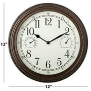 Westclox 12 Brown Indoor/Outdoor Plastic Analog QA Wall Clock with Temperature & Humidity Displays