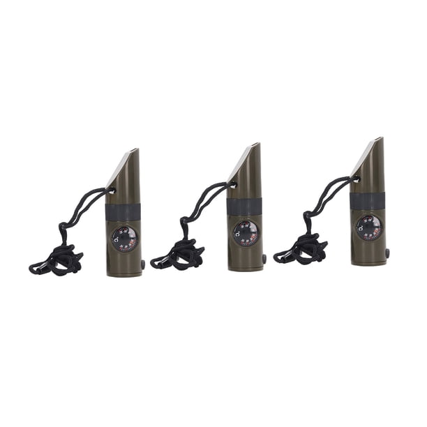 Silbato De Supervivencia, Luces LED De Alto Decibelio Termómetro Con Silbato 7 En 1 Reflector Duradero De 3 Piezas Para Acampar Para Pescar Para Navegar