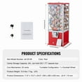 thumbnail image 6 of KFFKFF Candy Dispenser for Children, Stands at 25" Tall, Residential Use Toy Vendor, PS Spherical Toy Distributor, Accommodates 230 Capsule Playthings, Rectangular Chewing Gum Dispenser, Ruby Hue, 6 of 9