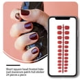 thumbnail image 5 of Minnieouse 24 piezas de uñas postizas de ataúd esmerilado, uñas acrílicas con personalidad única y elegante artificiales para amantes de la manicura Juegos de manicura 30rojo Minnieouse CE011411-30, 5 of 5