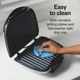 thumbnail image 6 of Electric Indoor Grill, 6-Serving, Large Nonstick Surface, 1200 , Easy Clean, Silver, 6 of 7