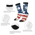 thumbnail image 3 of Xecao USA Colors Stripes1 Pattern Sport Socks for Women and Men Crew Socks Sporty Calf Socks Casual Socks, 3 of 6