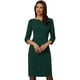 thumbnail image 1 of Vestido Midi Allegra K Vestido Lápiz Oficina Manga 3/4 Escote Corazón Corte Ajustado Verde L, 1 of 6