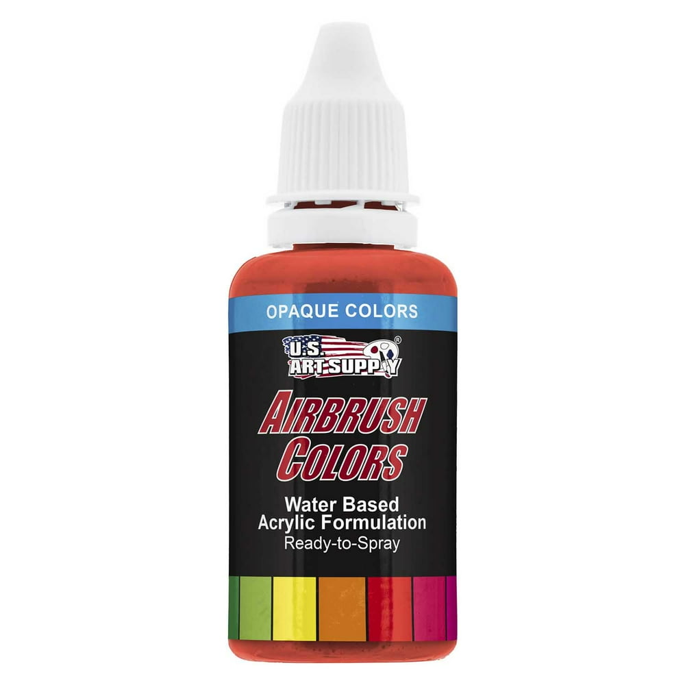 US Art Supply 1Ounce Opaque Vermillion Red Airbrush Paint Walmart