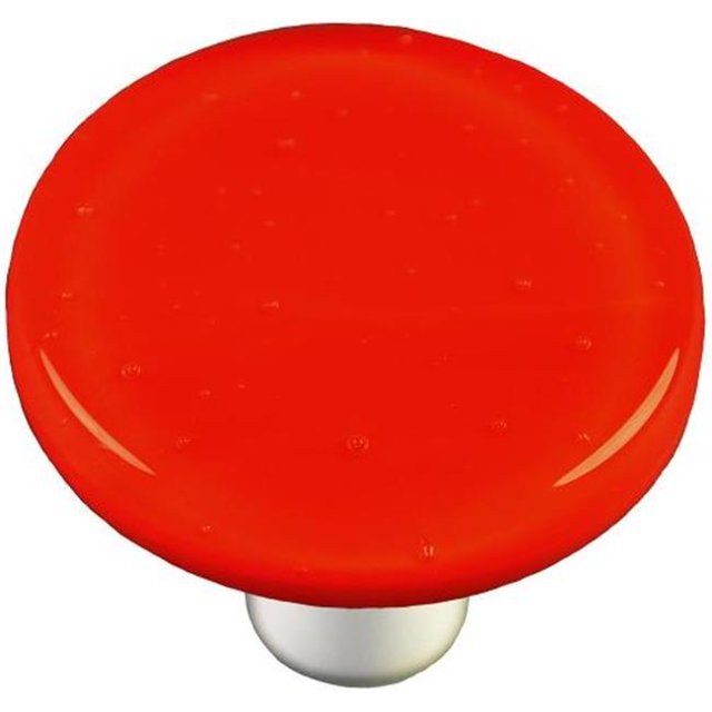 Hot Knobs HK1002-KRA Bouton Rouge de l'Armoire en Verre Rond - Aluminium Poste