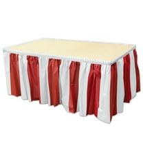 Beistle Red & White Stripes Table Skirting, 29" x 14', Red/White
