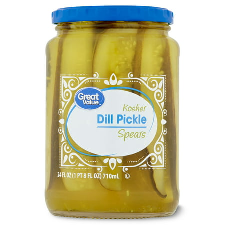 Great Value Kosher Spears Dill Pickle Fresh Pack, 24 fl oz