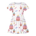 thumbnail image 4 of Spazoro Girls Midi Dresses, Short Sleeve Crew Neck Brithday Cake A-Line Casual Summer Dresses for Girls Red Size XL, 4 of 6