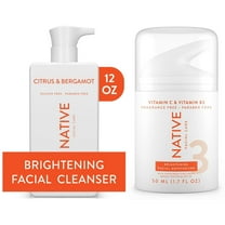 Native Brightening Facial Cleanser and Vitamin C SPF 30 Moisturizer Bundle, All Skin Types