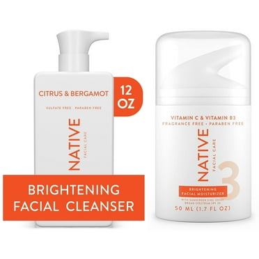 Native Brightening Facial Cleanser and Vitamin C SPF 30 Moisturizer Bundle, All Skin Types