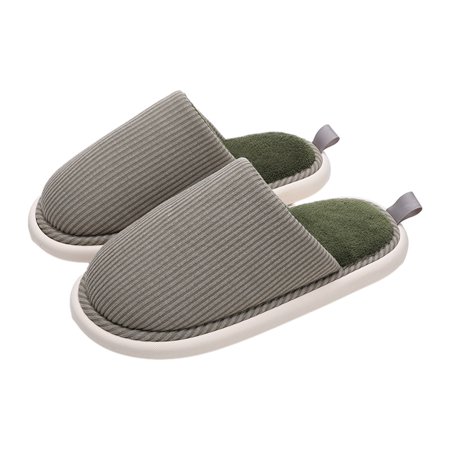 

Lovskoo 2024 Women s and Men s Cotton Slippers Closed Toe Couples Home Indoor Winter Comfortable Plush House Shoes Non-Slip Flat Bedroom Cozy Slippers Green