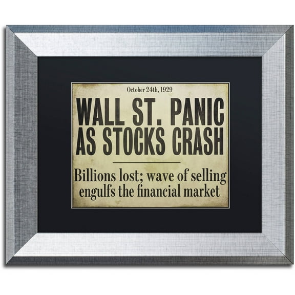Trademark Fine Art "Wallstreet" Canvas Art by Color Bakery Black Matte, Silver Frame