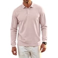 thumbnail image 3 of Hearthz Polo Shirts for Men Light pink Quick Dry Mens Long Sleeve Shirt Moisture Wicking Athletic Workout Mens Golf Polo, 3 of 6