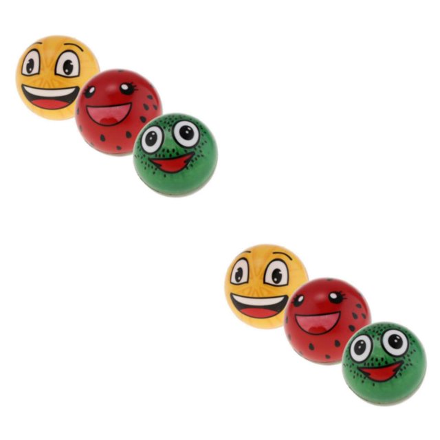 Vogacara Pack of 3 3 Inch PVC Set Ball Bouncy Toy for Kids Babies 2piezas Fruta