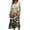 Dark Green, variant on Women's Autumn Winter Casual Fashion V-Neck Long-sleeved Floral Print Long Dress, Black, Size L