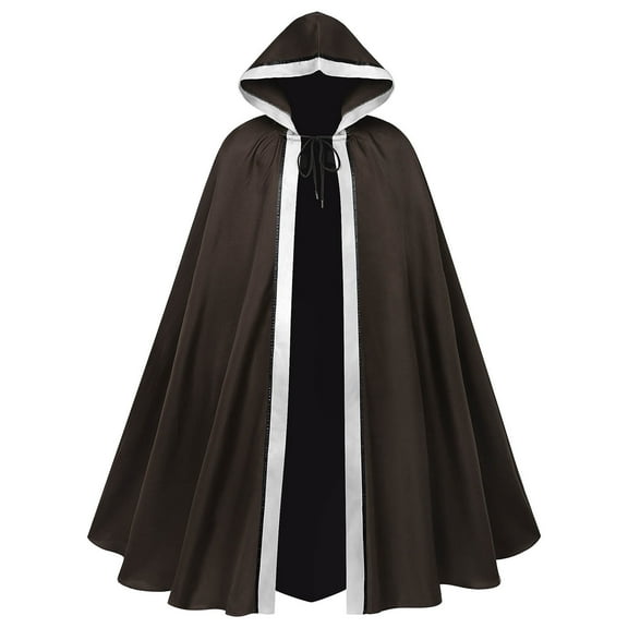 Delliss Men's Hooded Stylish Halloween Cape Open Front Coat