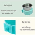 thumbnail image 4 of Crate Bunny Food Bowl Removable Stainless Steel Pet Dog Cage Dual Bowls Plastic Hanging Water Fountain Automatic - blue, 4 of 5