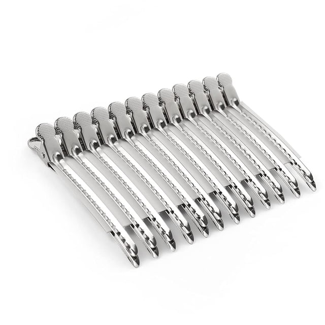 Dividing Duck Bill Clips for Styling design salon hairdressing tools Metal Rustproof Duckbill Hair Clips Metal Rustproof Alligater clips (SILVER)