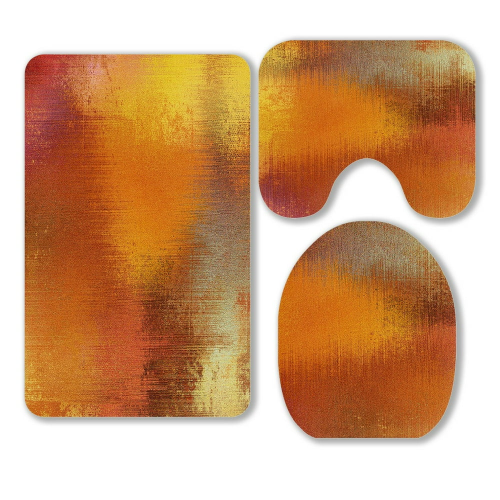 ECZJNT Orange Red Gold Beige Yellow Grey And Brown Blots 3 Piece