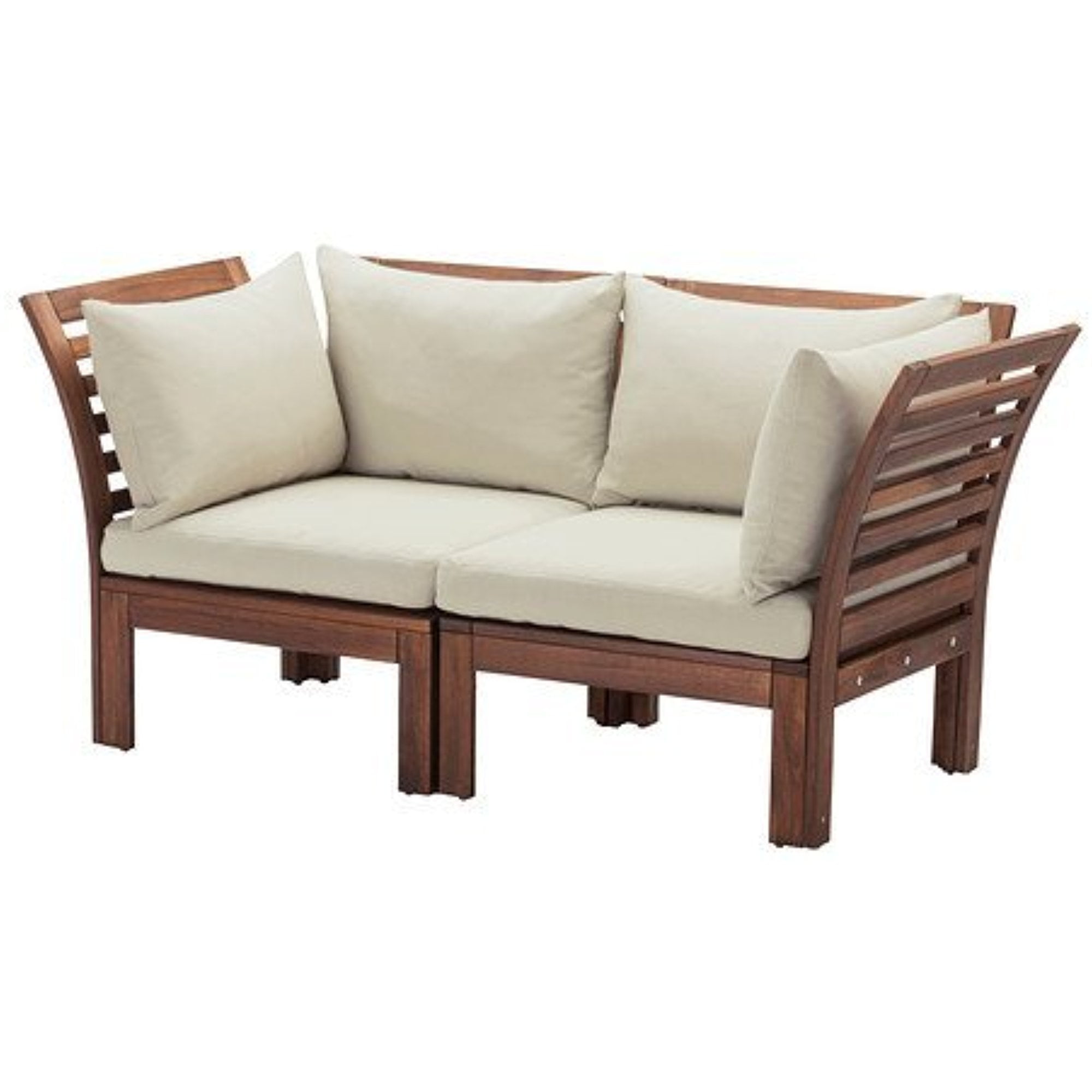 Ikea Loveseat, outdoor, brown brown stained, beige 14202.8211.1026