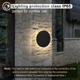 thumbnail image 2 of 10W Modern Black LED Outdoor Wall Light IP65 Warm White 3000K 15CM Lámpara de pared exterior impermeable redonda para jardín Terraza Garaje [Clase de eficiencia energética A+] TUNC Sencillez, 2 of 5