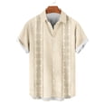 thumbnail image 4 of Workout Shirts for Men Big and Tall,Men Cuban Guayabera Shirts Linen Short Sleeve Button Down Cotton Mexican Beach Wedding Shir, 4 of 6