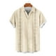 thumbnail image 4 of Blusa y camisa de manga corta con cuello vuelto Camisa casual para hombre Camisa de bolos vintage de manga corta Camisas de verano de playa cubana Camisa con botones Blusa para hombre Poliéster, 4 of 6