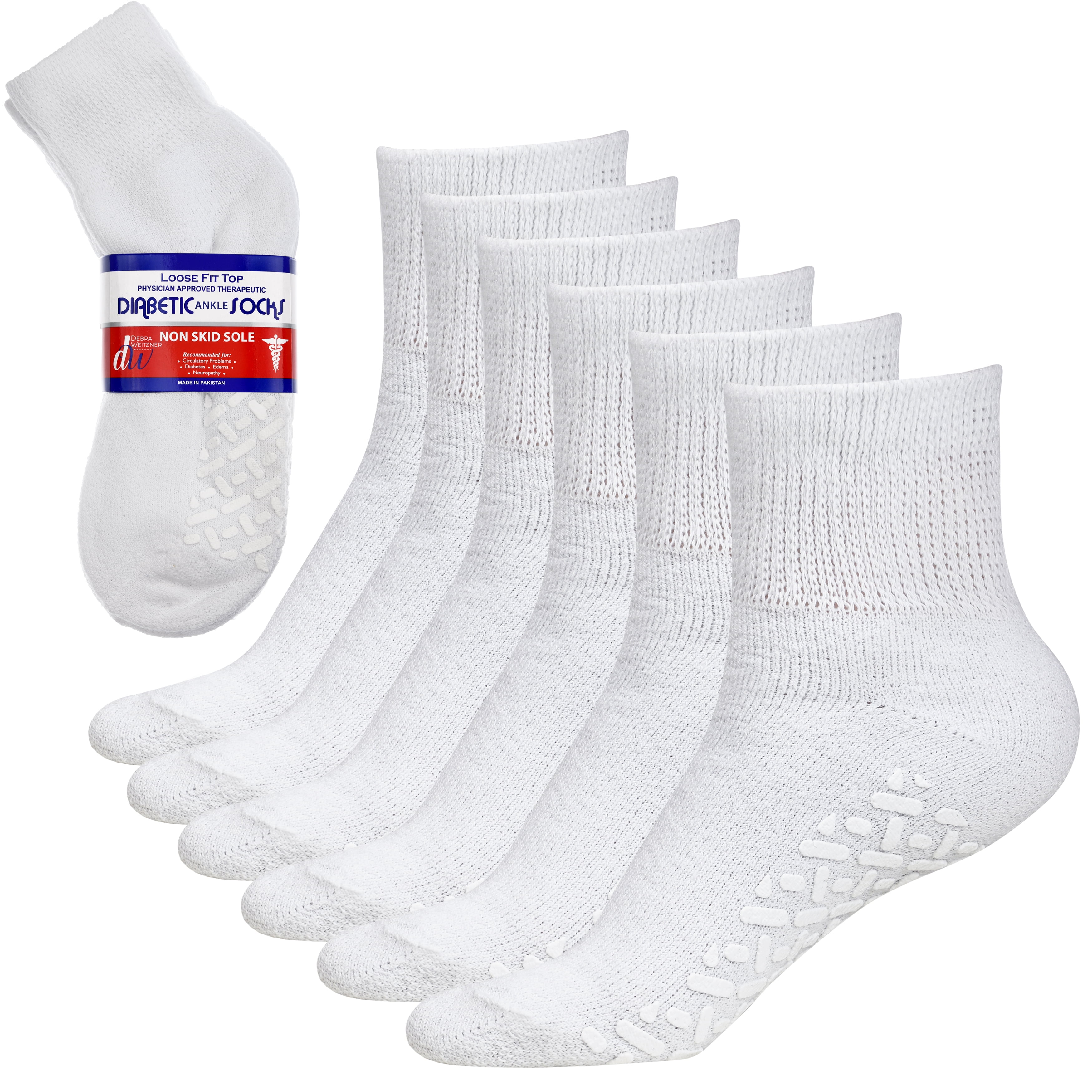 Athletic Sports Ankle/Crew Socks Cushion Stretch Cotton Casual Non-Slip Socks 6 Pack for Men Women