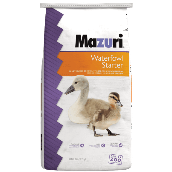 Mazuri Waterfowl Starter Food for Baby Ducks and Geese, 25 lbs