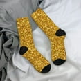 thumbnail image 5 of Vsdgher Gold Glitter Crew Socks for Men & Women, Breathable Casual Athletic Ankle Socks, 5 of 6
