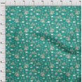 thumbnail image 4 of oneOone Viscose Jersey Teal Green Fabric Kalamkari Traditional Sewing Craft Projects Fabric Prints By Yard 60 Inch Wide, 4 of 5