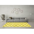thumbnail image 3 of Ahgly Company Machine Washable Indoor Round Solid Yellow Modern Area Rugs, 5' Round, 3 of 4