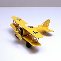 Gmogad Vintage Metal Airplane Model - Retro Electroplated Fighter Jet Decor - Military Style Shelf/Desktop Ornament for Living Room, Office - Collector's Gift & Home Decoration