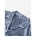thumbnail image 3 of 3 Sets Satin Pajama Set, Short Sleeve Lapel Top & Bow Shorts, Women's Sleepwear & Loungewear, 3 of 5