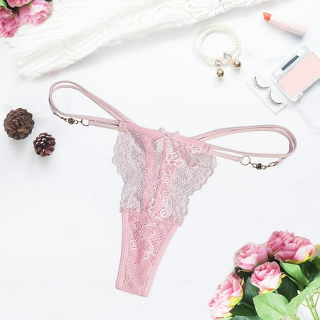 

Mishuowoti Women T Back Panties Thong Lace Sports Fitness Ultra Thin Women Transparent Panties