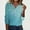 Light Blue#06, variant on 3/4 Length Sleeve Womens Tops Vintage Inspired Print Button-Up V-Neck T-Shirt Ladies Casual Print Loose Fits Light Three Quarter Sleeve Pullover Tee Shirts Blouses Fall Winter Base Layers