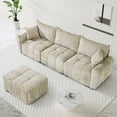 thumbnail image 2 of Wiilayok Chenille Modular Cloud Sofa,110" L Shaped Deep Seat Sofa Couch with Movable Ottoman,4 Seater Sectional Sofa for Living Room,Light Brown, 2 of 9