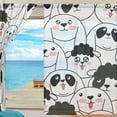 thumbnail image 3 of Splicing Pattern Dog Pattern Semi Sheer Curtains Window Voile Drapes Panels Treatment-55X78in for Living Room Bedroom Kids Room, 3 of 4