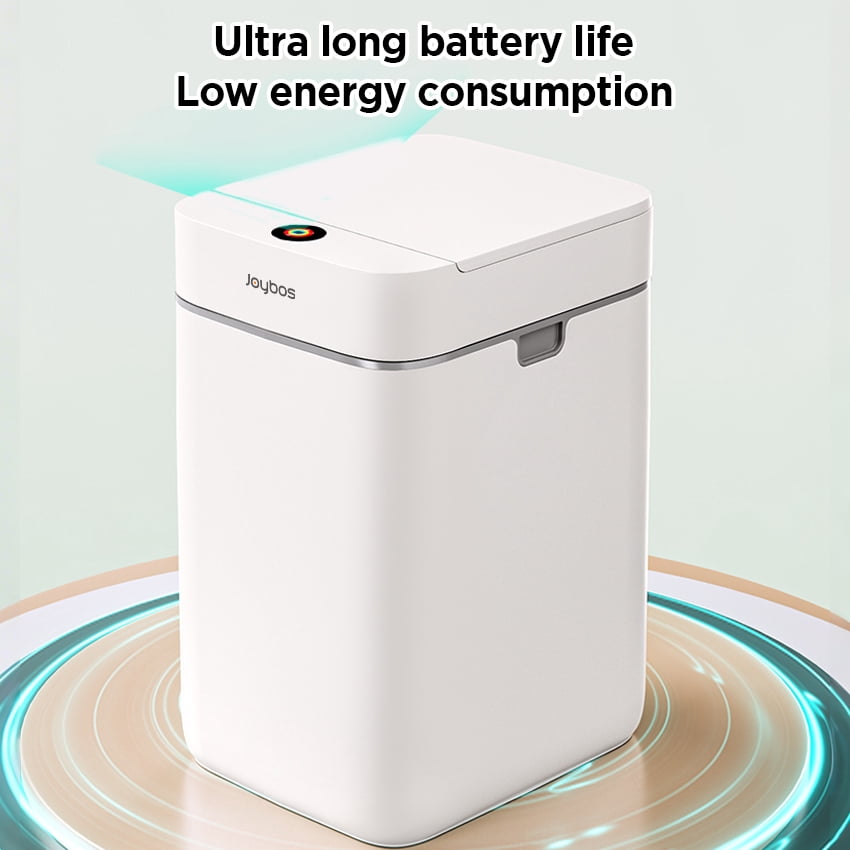 Joybos Automatic Sensor Garbage Cans, Bathroom 8.5L  Trash Can with Lid, Small Waste Baskets, White