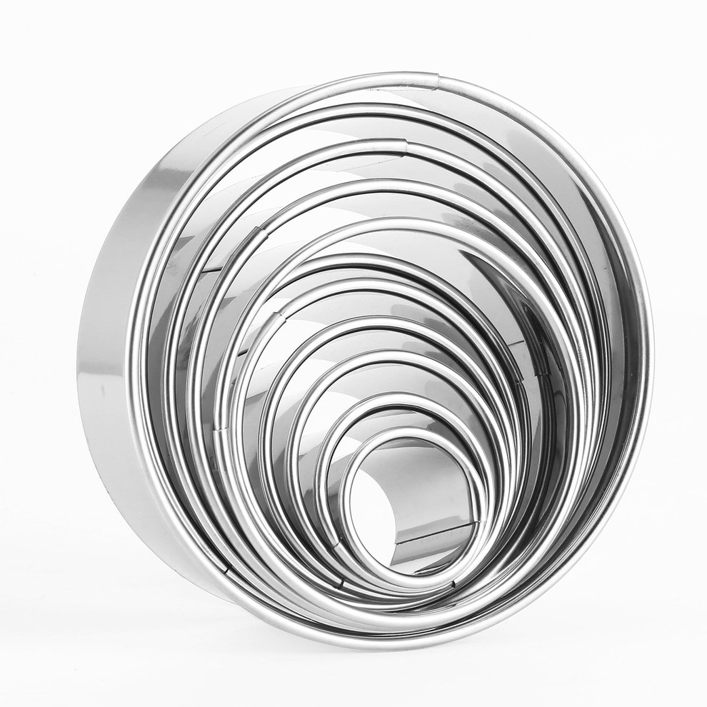 11Pcs/Set Round Shape Cutting Molds Stainless Steel Mousse Cake Ring