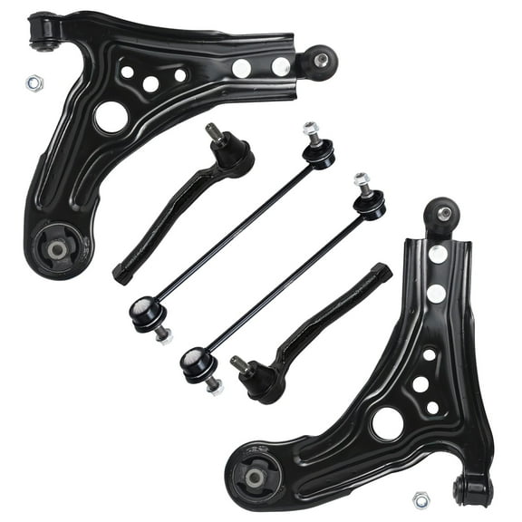 Detroit Axle - Front 6pc Control Arms Kit for Chevy Aveo Aveo5 Pontiac G3 Wave Wave5 Suzuki Swift , 2 Lower Control Arms and Ball Joints 2 Sway Bar Links 2 Outer Tie Rod Ends Replacement