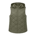 thumbnail image 4 of Sokhug Womens Hooded Quilted Puffer Vest Zip Up Sleeveless Lightweight Fall Winter Plain Lined Cotton Padded Jacket Outerwear with Pockets, 4 of 7