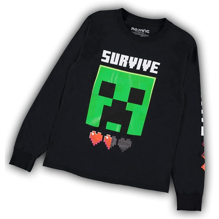 Minecraft T Shirt Boys Creeper Inside Black Short Sleeve Gamer Top