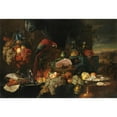 thumbnail image 3 of Jan Davidsz de Heem 18x14 Black Modern Framed Museum Art Print Titled - Still Life with Fruit, Oysters and a Parrot, 3 of 5