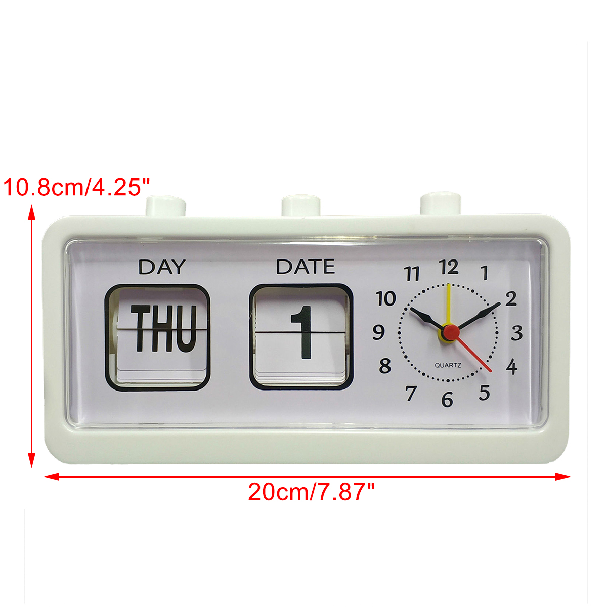 VINTAGE RETRO QUARTZ ALARM CLOCK FLIP DISPLAY WITH DAY DATE & TIME