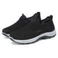 thumbnail image 4 of Domuza Mens Thick-Soled Mesh Breathable Casual Shoes Slip-On Soft Sole Sports Shoes with Ortho Arch Support Anti-Slip Properties Suitable Black 7 (EU-39), 4 of 7