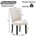 thumbnail image 3 of Foredo Velvet Dining Chairs, Modern Upholstered Dining Room Chair, Side Chairs with Button Tufting and Nailhead Trim for Kitchen Dining Room, Set of 2, Beige, 3 of 9