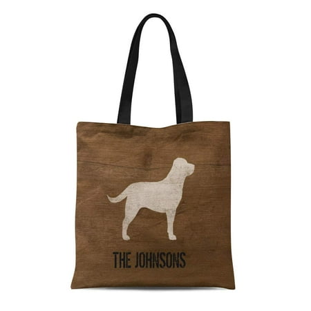 Pet Lovers Shop ASHLEIGH Canvas Tote Bag Yellow Lab Labrador Retriever Silhouette Dog Lover Pets Reusable Handbag Shoulder Grocery Shopping Bags ()