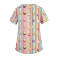 thumbnail image 6 of Fabrcox S-5XL Bunny Egg Hunt Print Holiday Scrubs Tops V Neck Short Sleeve Easter Nurse Working Uniforms with Pocket, 6 of 6