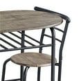 thumbnail image 6 of Yaheetech 3 Piece Modern Round Dining Table Set Kitchen Table Set with Storage Rack, Drift Brown, 6 of 13